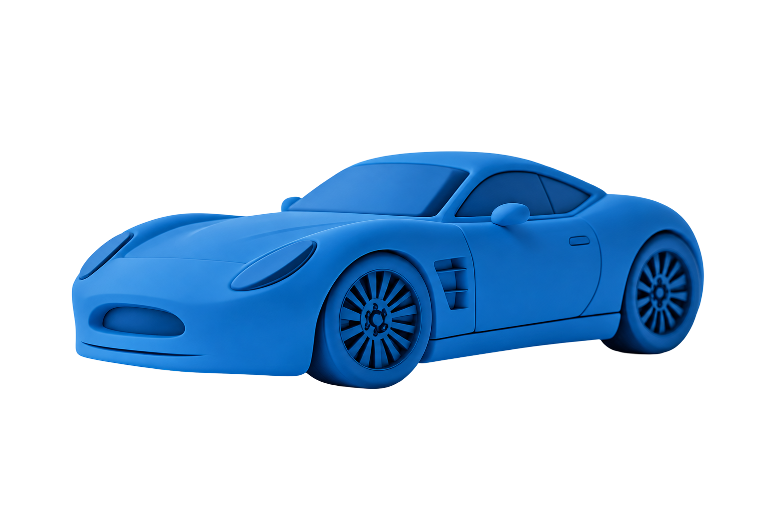 Blue sports car representing the DSSM used-car marketplace