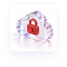 Cloud protected by a red padlock