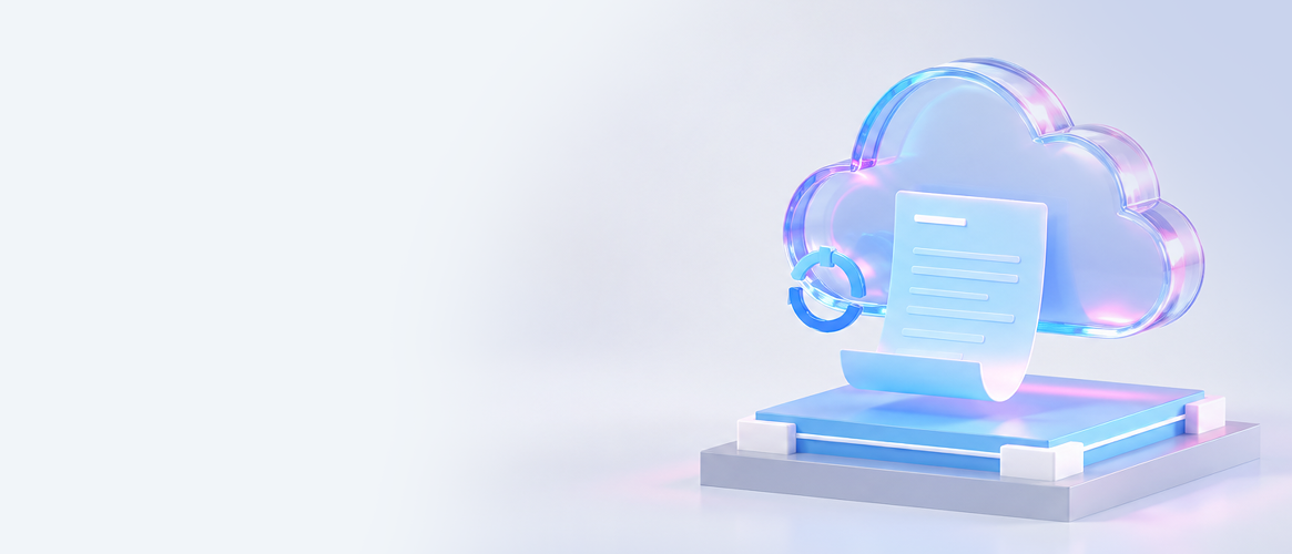 Cloud billing document with a synchronization symbol